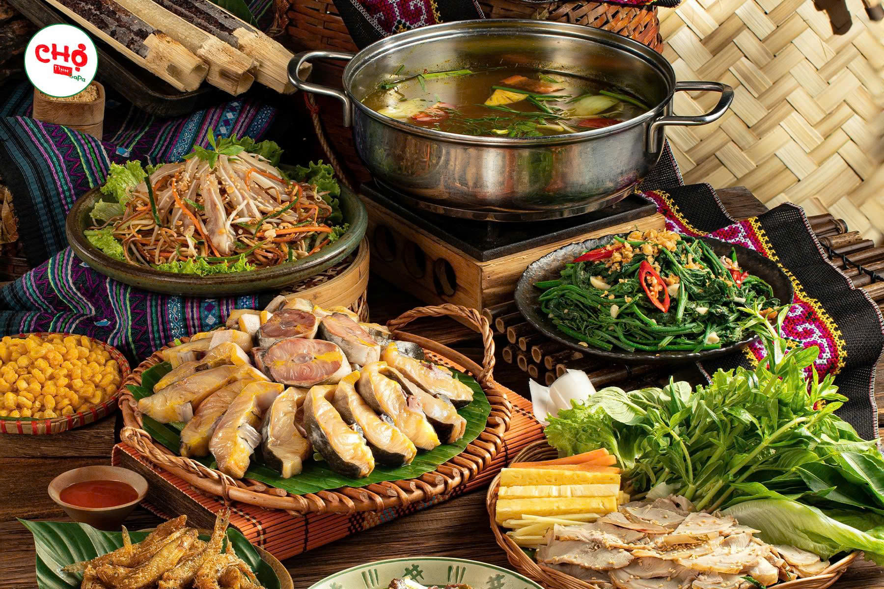 Nhà hàng Chợ Tình Sapa mang hồn ẩm thực Tây Bắc Thanh Xuân Hà Nội.